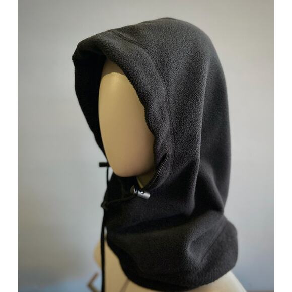 Navy Blue/Black Fleece Hood w/Drawstring sz OS (Unisex) - Picture 2 of 12